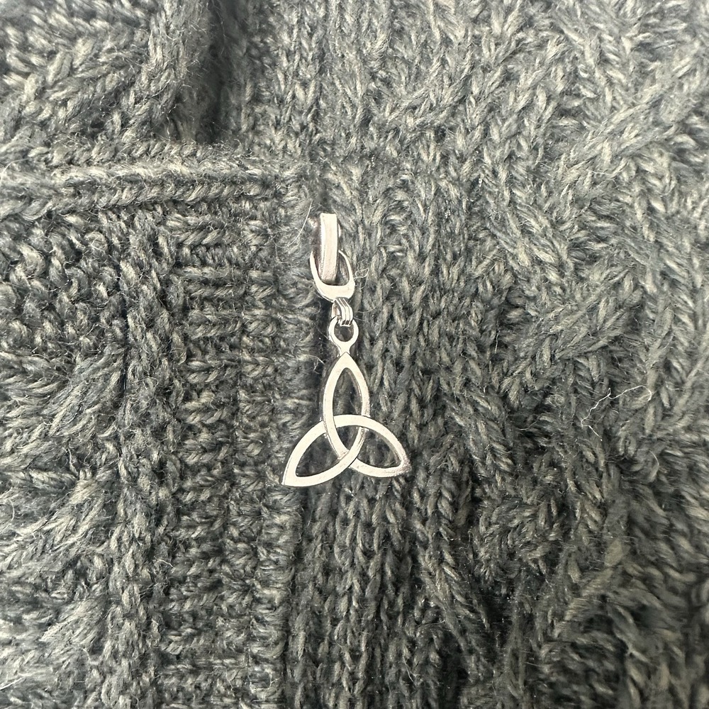 Aran Crafts Women's Cardigan Size Small Green Wool Ireland Cable Knit Fisherman - Picture 6 of 10